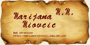 Marijana Miovčić vizit kartica